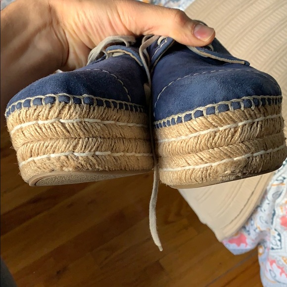 Royal blue suede lace up Prada espadrille platforms flatform 40 1/2 - Picture 10 of 10